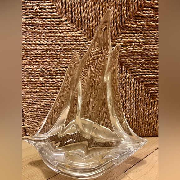 Signed Daum France vintage crystal 3 mast sail boat - Picture 6 of 8